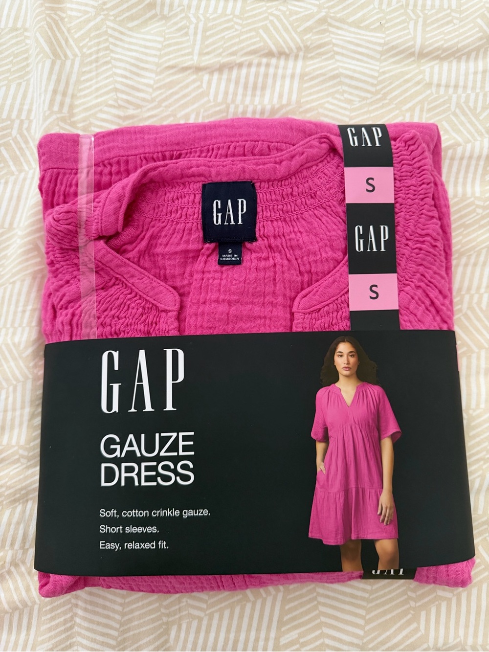 GAP Gauze Dress in Hot Pink